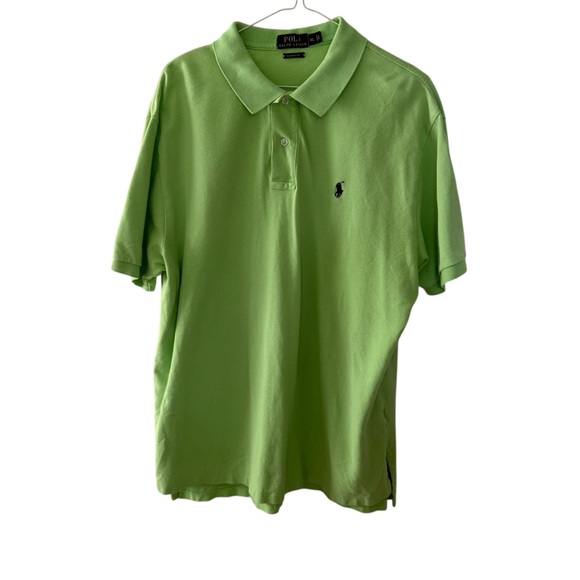 Polo Ralph Lauren Men Polo Shirt Size XL Lime Green Classic Short Sleeve Cotton - Picture 1 of 13